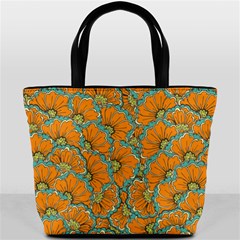 Orange Flowers Bucket Bag by goljakoff