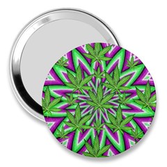 Purple, White, Green, Marijuana, Leaves, Cbdoilprincess  5de76707-e767-40d0-a70d-e7c36407f0a3 3  Handbag Mirrors by CBDOilPrincess1