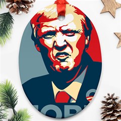 Trump2 Oval Ornament (two Sides) by goljakoff