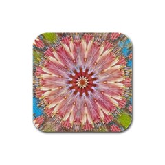 Pink Beauty 1 Rubber Square Coaster (4 Pack)  by LW41021