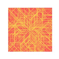 Orange/yellow Line Pattern Small Satin Scarf (square) by LyleHatchDesign