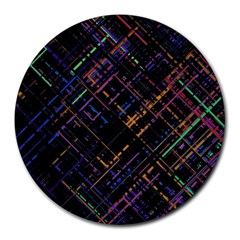 Criss-cross Pattern (multi-colored) Round Mousepads by LyleHatchDesign