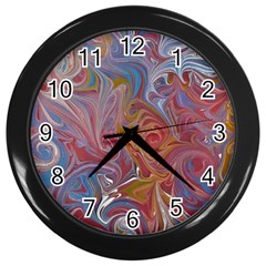 Intricate Swirls Wall Clock (black) by kaleidomarblingart