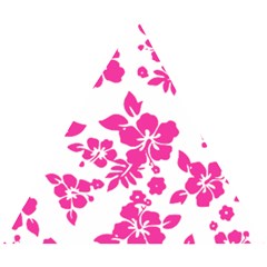 Hibiscus Pattern Pink Wooden Puzzle Triangle by GrowBasket