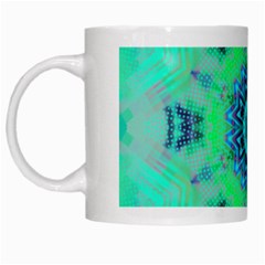 Blue Green  Twist White Mugs by LW323