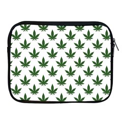 Weed At White, Ganja Leafs Pattern, 420 Hemp Regular Theme Apple Ipad 2/3/4 Zipper Cases by Casemiro