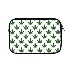 Weed At White, Ganja Leafs Pattern, 420 Hemp Regular Theme Apple Ipad Mini Zipper Cases by Casemiro