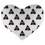 Happy poo pattern, funny emoji, emoticon theme, vector Large 19  Premium Heart Shape Cushions Back