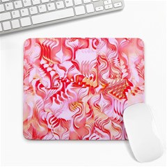 Cherry Blossom Cascades Abstract Floral Pattern Pink White  Large Mousepads by CrypticFragmentsDesign