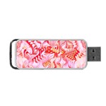 Cherry Blossom Cascades Abstract Floral Pattern Pink White  Portable USB Flash (Two Sides) Back