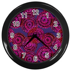 Unusual Circles  Abstraction Wall Clock (black) by SychEva