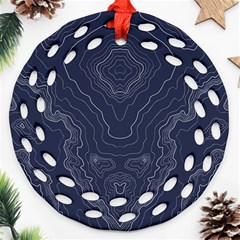 Blue Topography Ornament (round Filigree) by goljakoff