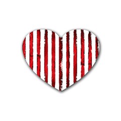 Red Stripes Heart Coaster (4 Pack)  by goljakoff