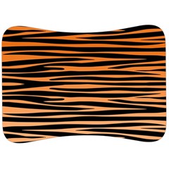 Tiger Stripes, Black And Orange, Asymmetric Lines, Wildlife Pattern Velour Seat Head Rest Cushion by Casemiro