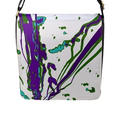 Multicolored Abstract Print Flap Closure Messenger Bag (l) by dflcprintsclothing