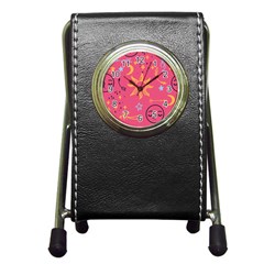 Pattern Mystic Color Pen Holder Desk Clock by alllovelyideas