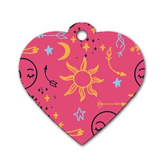 Pattern Mystic Color Dog Tag Heart (two Sides) by alllovelyideas