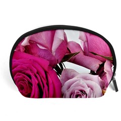 Magenta Roses Accessory Pouch (large) by kaleidomarblingart