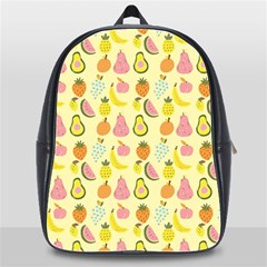 Tropical Fruits Pattern  School Bag (xl) by gloriasanchez