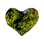 Acid green patterns Standard 16  Premium Flano Heart Shape Cushions Back