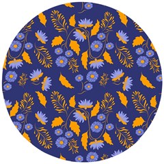 Folk Floral Art Pattern  Flowers Abstract Surface Design  Seamless Pattern Wooden Puzzle Round by Eskimos