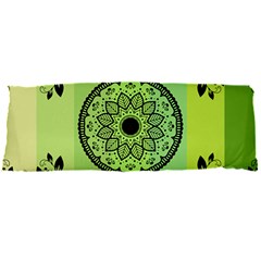 Green Grid Cute Flower Mandala Body Pillow Case Dakimakura (two Sides) by Magicworlddreamarts1