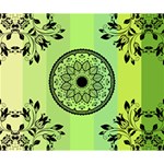 Green Grid Cute Flower Mandala Deluxe Canvas 14  x 11  (Stretched) 14  x 11  x 1.5  Stretched Canvas