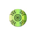 Green Grid Cute Flower Mandala Golf Ball Marker (4 pack) Front