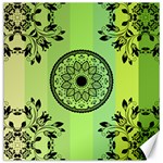 Green Grid Cute Flower Mandala Canvas 12  x 12  11.4 x11.56  Canvas - 1