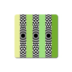  Green Check Pattern, Vertical Mandala Square Magnet by Magicworlddreamarts1