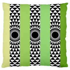  Green Check Pattern, Vertical Mandala Large Cushion Case (two Sides) by Magicworlddreamarts1