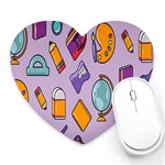 Back To School And Schools Out Kids Pattern Heart Mousepads Front