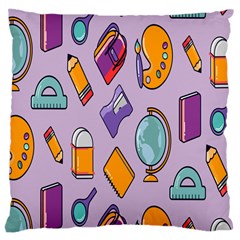 Back To School And Schools Out Kids Pattern Large Cushion Case (two Sides) by DinzDas