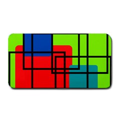 Colorful Rectangle Boxes Medium Bar Mats by Magicworlddreamarts1