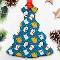 Funny Pets Christmas Tree Ornament (two Sides) by SychEva