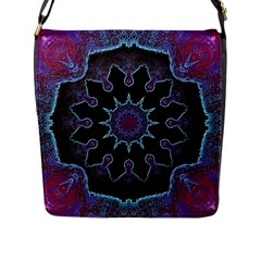 Framed Mandala Flap Closure Messenger Bag (l) by MRNStudios