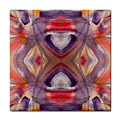 Abstract Petals Symmetry Tile Coaster by kaleidomarblingart