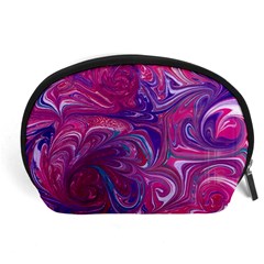 Painted Feathers Accessory Pouch (large) by kaleidomarblingart