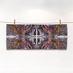 Mixed Media Symmetry Hand Towel by kaleidomarblingart