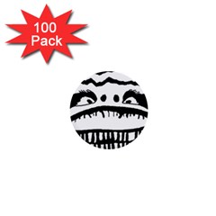 Creepy Monster Black And White Close Up Drawing 1  Mini Buttons (100 Pack)  by dflcprintsclothing