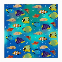 Cheerful And Bright Fish Swim In The Water Medium Glasses Cloth by SychEva