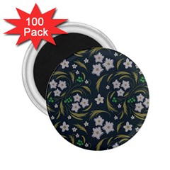 Folk Flowers Pattern Floral Surface Design 2 25  Magnets (100 Pack)  by Eskimos