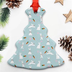 Funny And Funny Hares  And Rabbits In The Meadow Christmas Tree Ornament (two Sides) by SychEva