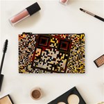 Root Humanity Bar And Qr Code Flash Orange and Purple Cosmetic Bag (Small) Front