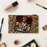 Root Humanity Bar And Qr Code Flash Orange and Purple Cosmetic Bag (Small) Back