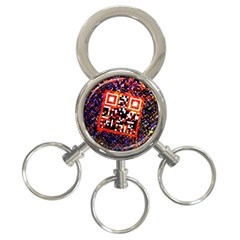 Root Humanity Bar And Qr Code In Flash Orange And Purple 3-ring Key Chain by WetdryvacsLair