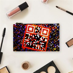 Root Humanity Bar And Qr Code In Flash Orange And Purple Cosmetic Bag (small) by WetdryvacsLair