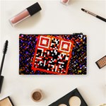 Root Humanity Bar And Qr Code in Flash Orange and Purple Cosmetic Bag (Small) Back