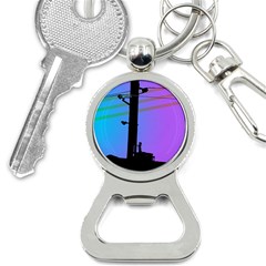 Vaporwave Wires And Transformer Bottle Opener Key Chain by WetdryvacsLair