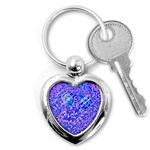 Root Humanity Bar And Qr Code Combo in Purple and Blue Key Chain (Heart) Front